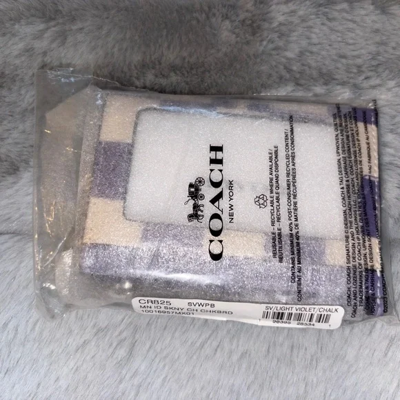 Coach Outlet Mini Skinny ID Case Purple and White NWT - Picture 4 of 4